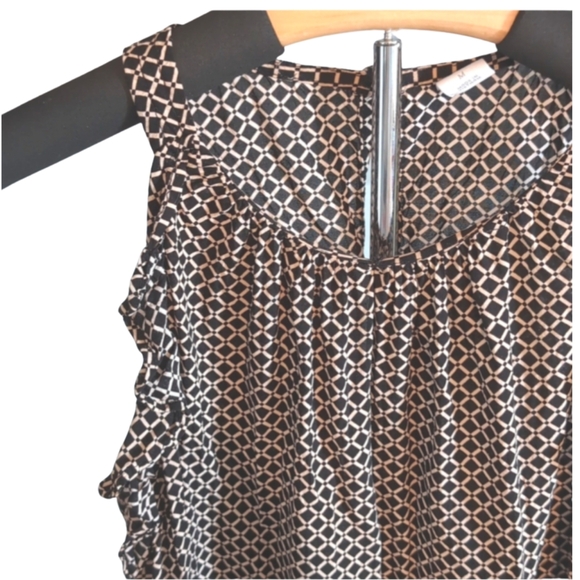 Old Navy Brown Geometric Print Sleeveless Tank Top | Size M Lightweight Blouse - Picture 3 of 8